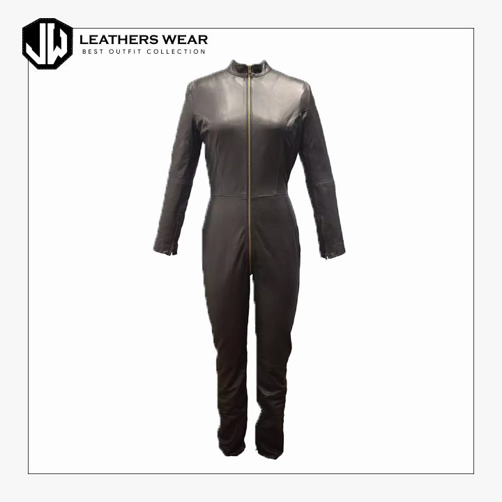 Faux Leather Jumpsuit Womens