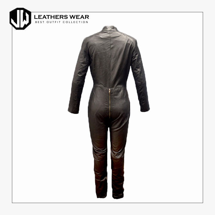 Faux Leather Jumpsuit Womens