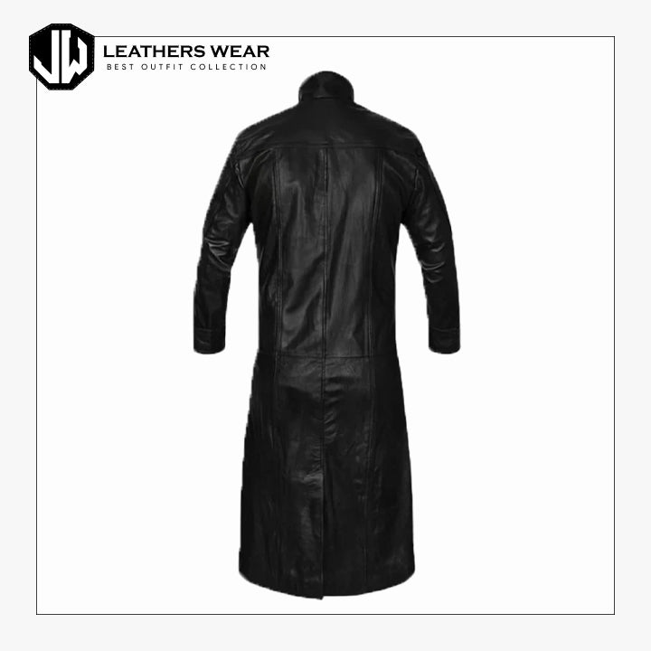 Faux Leather Long Coat