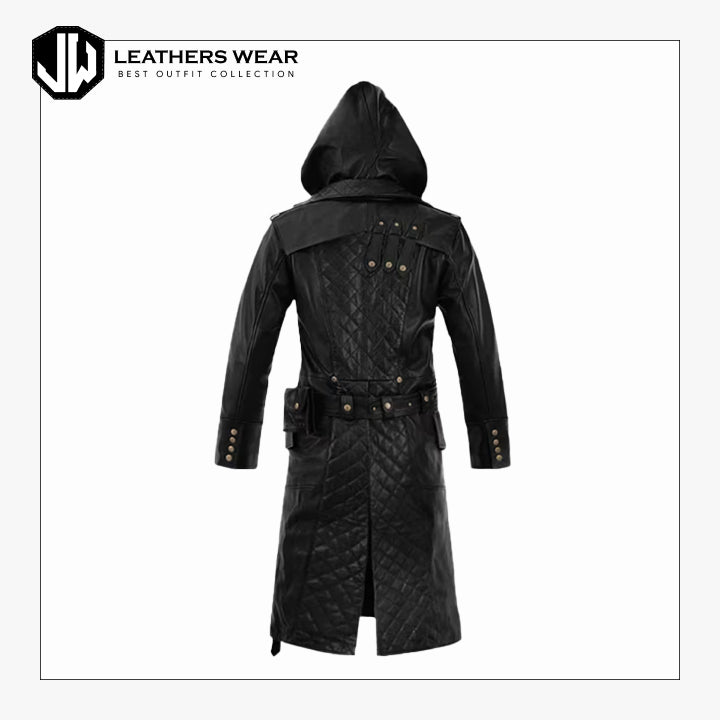Faux Leather Trench Coat
