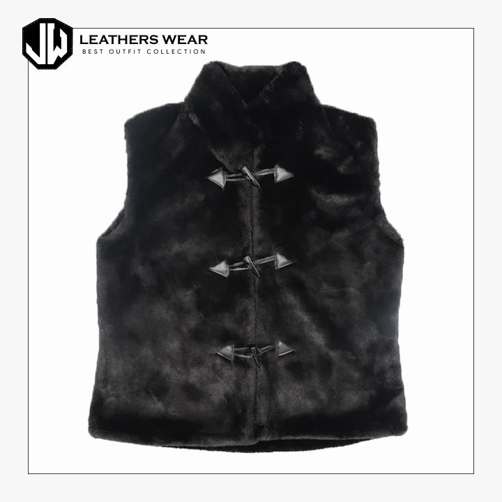 Faux Shearling Toggle Vest