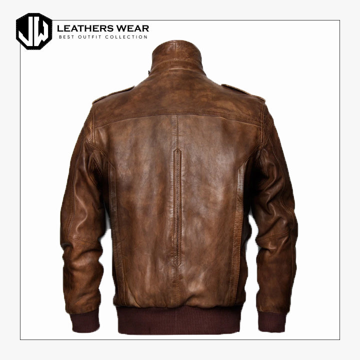 Genuine Leather Bomber Jacket