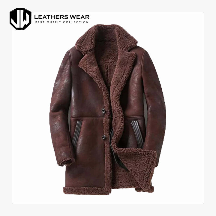 Genuine Leather Shearling Coat For Men Leathers Wear