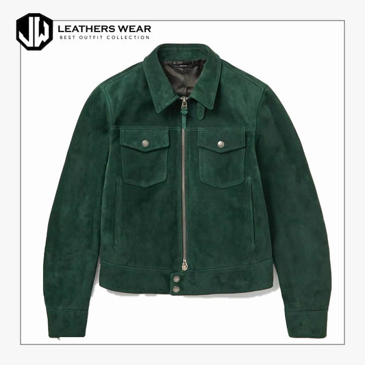 Green Suede Leather Jacket
