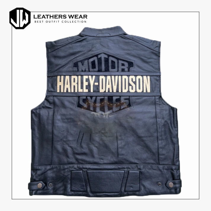 HD Motorcycle Biker Leather Vest