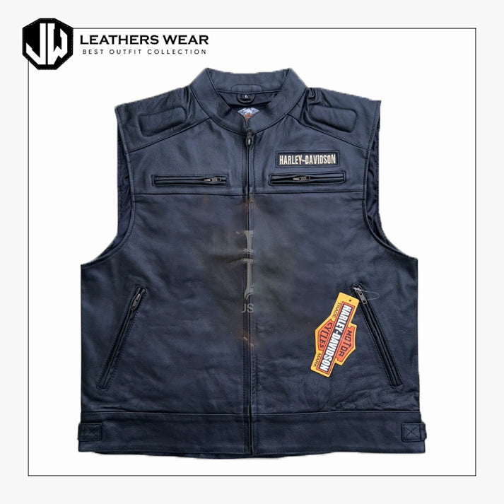 HD Motorcycle Biker Leather Vest