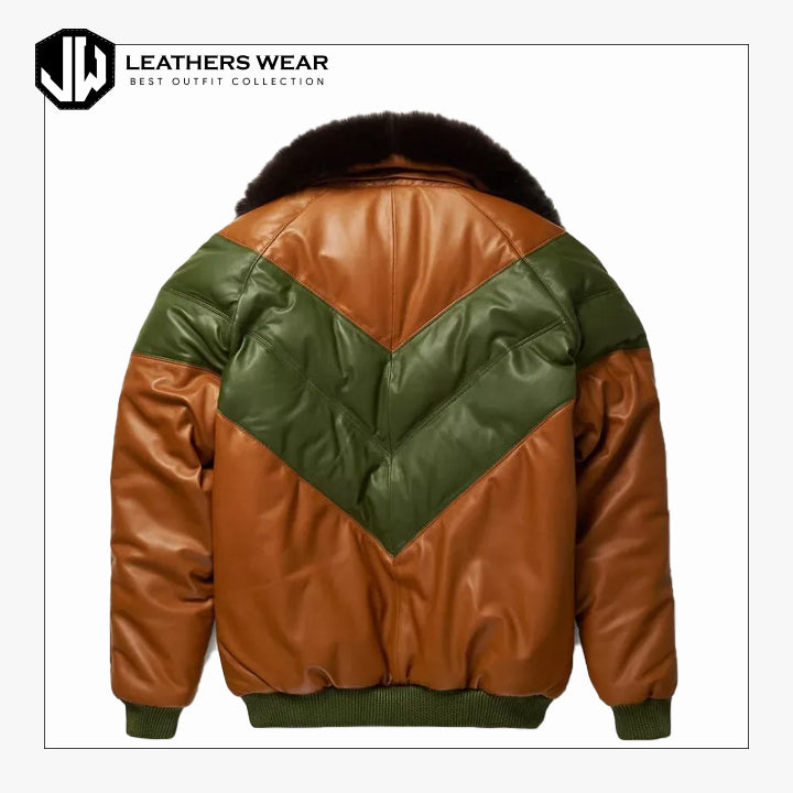 Handmade Puffer V Bomber Jacket