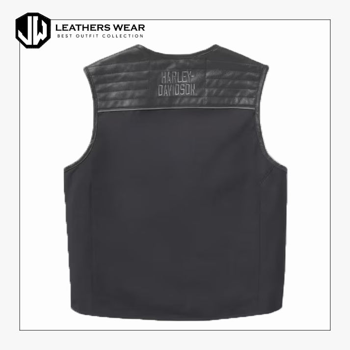 Harley-Davidson Mens Black Biker Vest