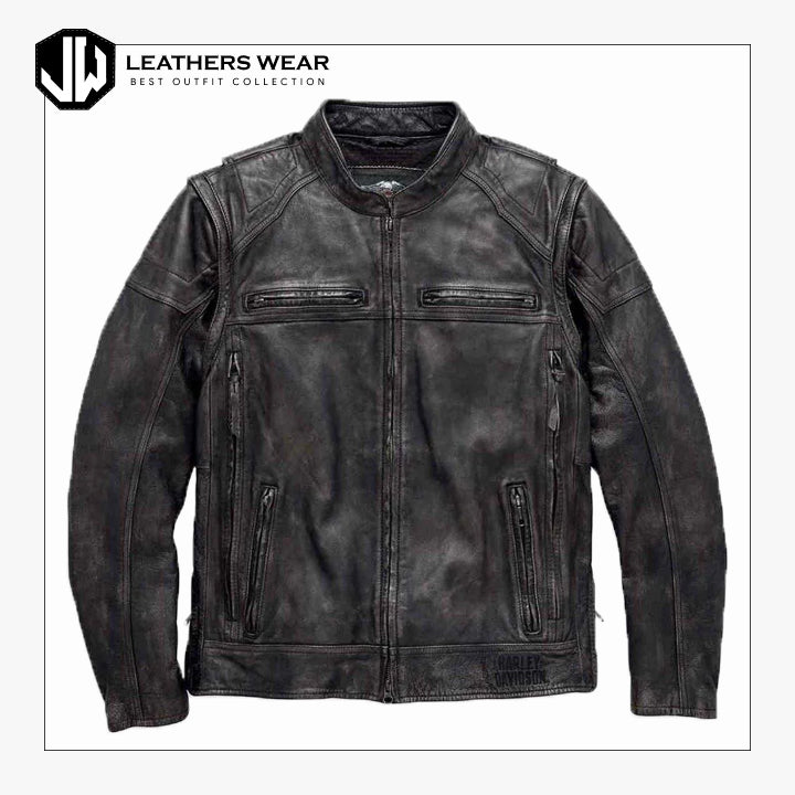 Harley Davidson Mens Dauntless Convertible Leather Jacket Leathers Wear