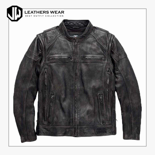 Harley Davidson Mens Dauntless Convertible Leather Jacket Leathers Wear