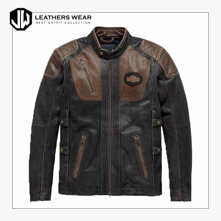 Harley Davidson Mens Triple Vent System Leather Jacket Leathers Wear