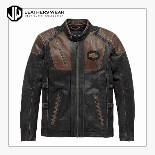 Harley Davidson Mens Triple Vent System Leather Jacket Leathers Wear