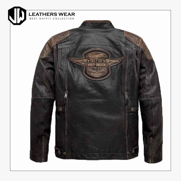 Harley Davidson Mens Triple Vent System Leather Jacket Leathers Wear