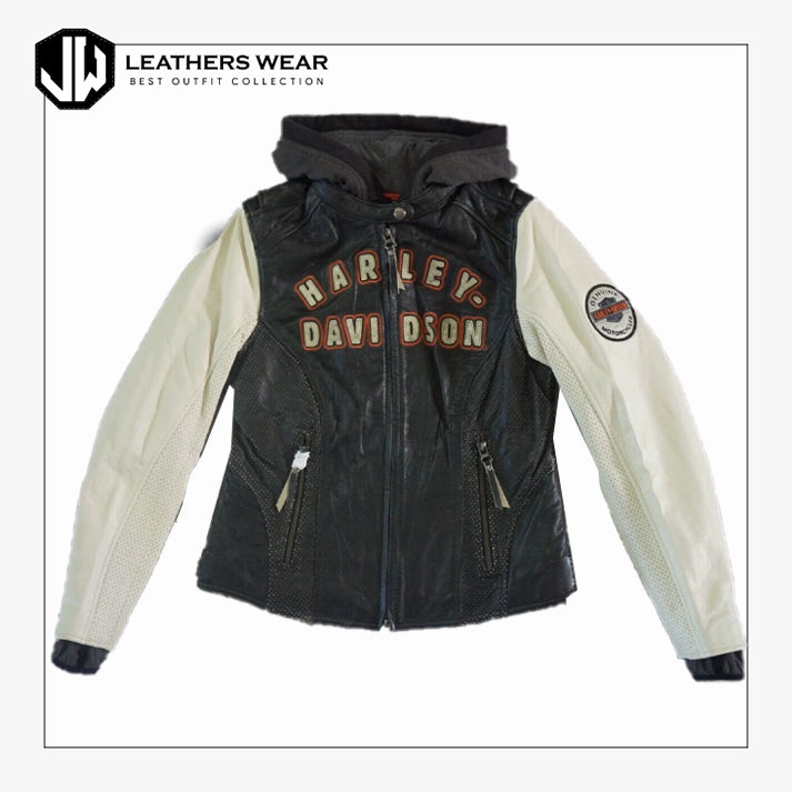 Harley Davidson Womens Leather Jacket Hoodie