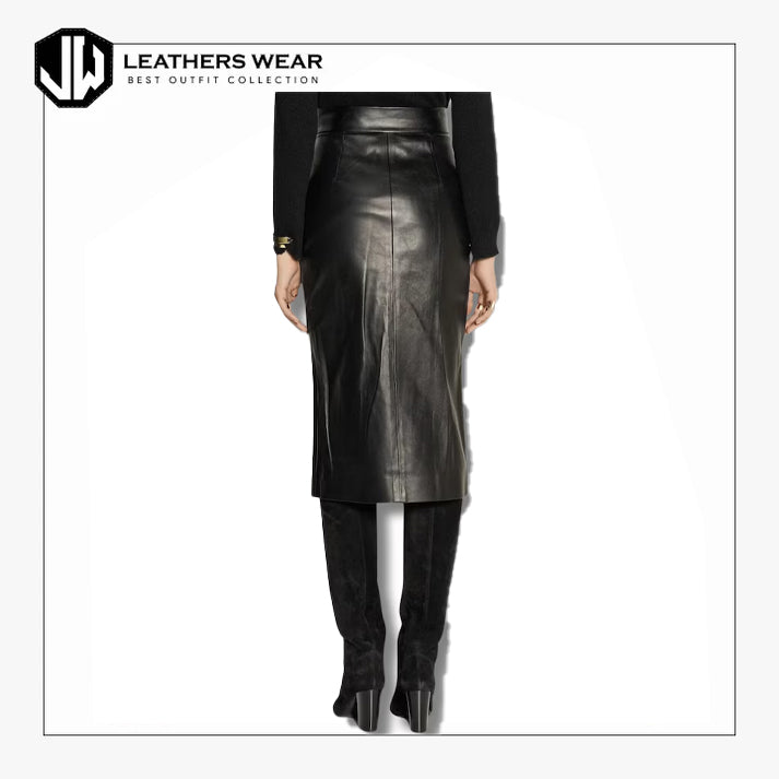 High Waisted Faux Leather Skirt