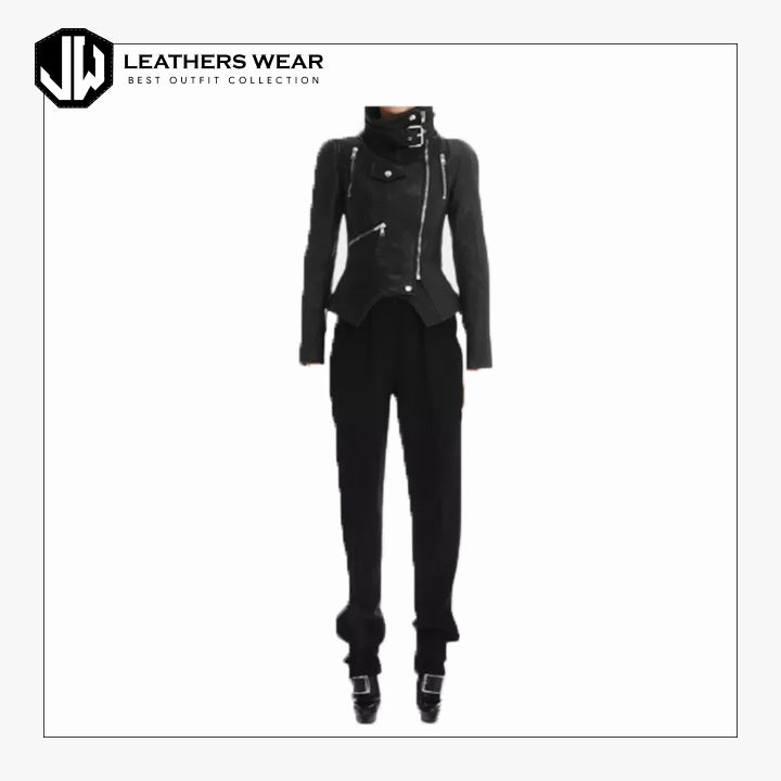 Ladies Black Biker Jacket