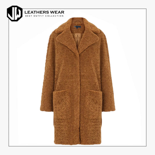 Ladies Camel Winter Trench Coat