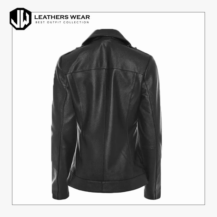 Ladies Leather Biker Jacket
