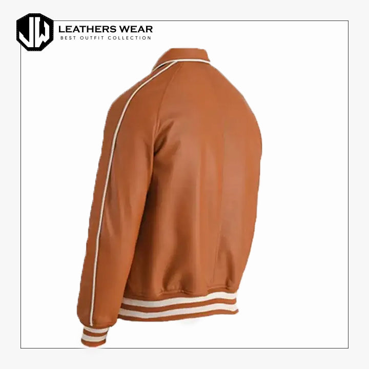 Ladies Leather Bomber Jacket