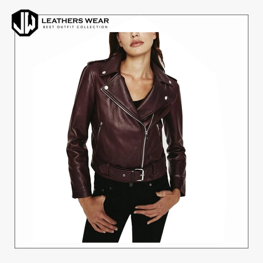 Ladies Leather Motorcycle Jacket