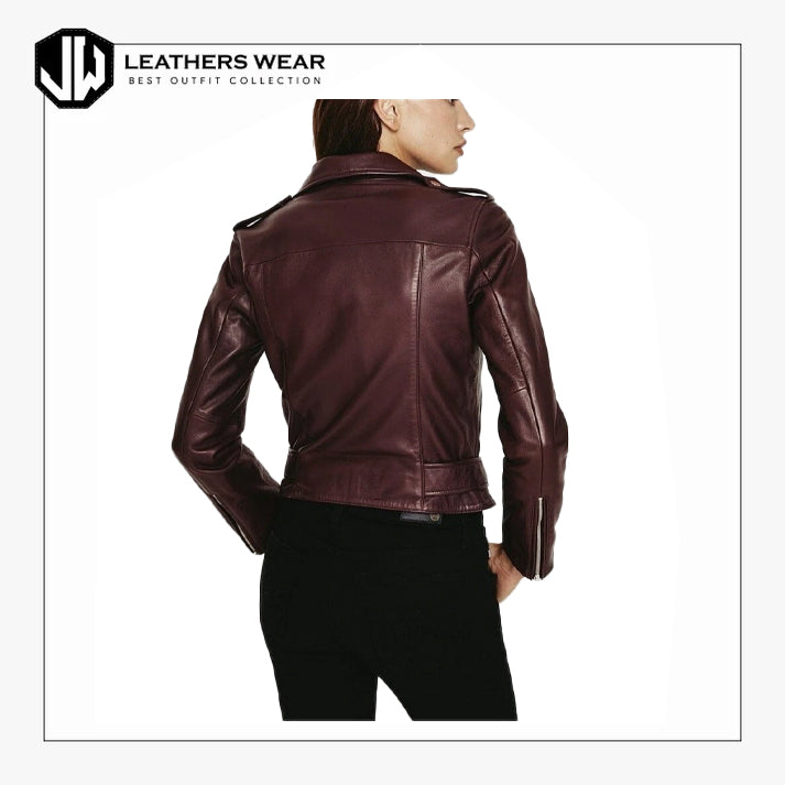 Ladies Leather Motorcycle Jacket