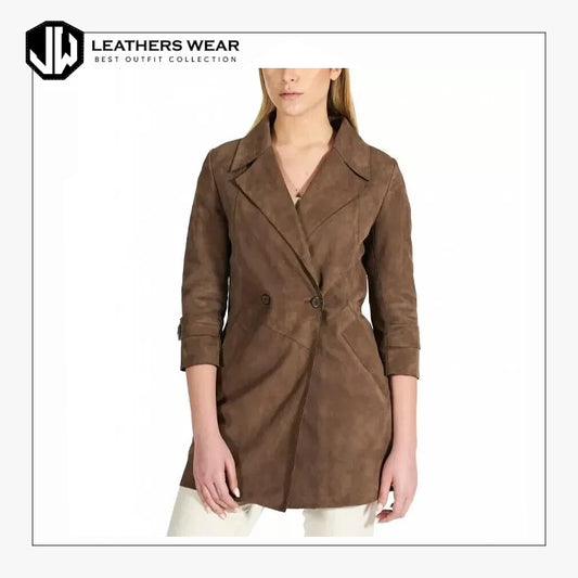 Ladies Leather Blazer Jacket