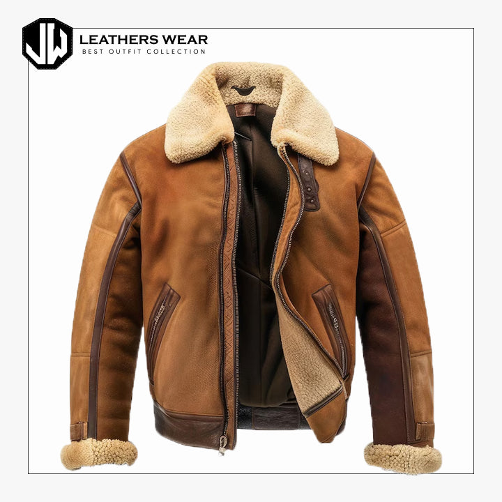 Leather Aviator Jacket Mens