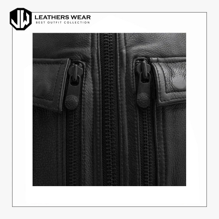 Leather Biker Vest Mens