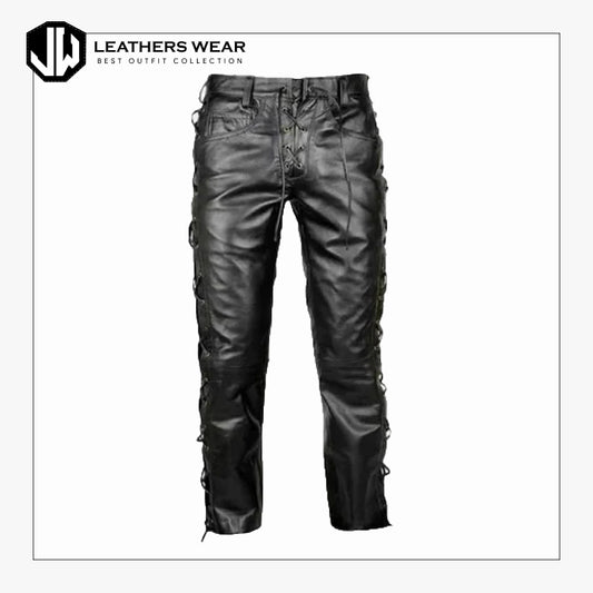 Leather Black Biker Pant Leathers Wear