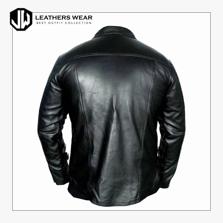Leather Black Shirt for Mens Leathers Wear