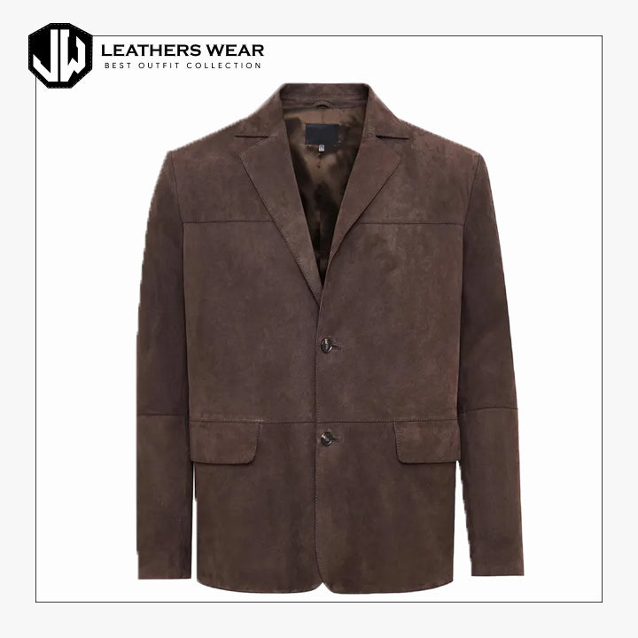 Leather Blazer Mens Slim Fit