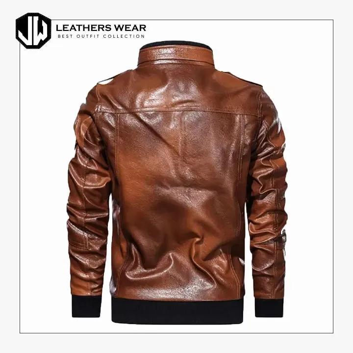 Leather Bomber Jacket Mens Brown leathers wear