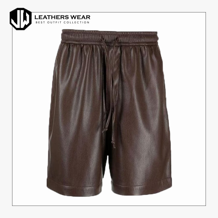Leather Brown Shorts