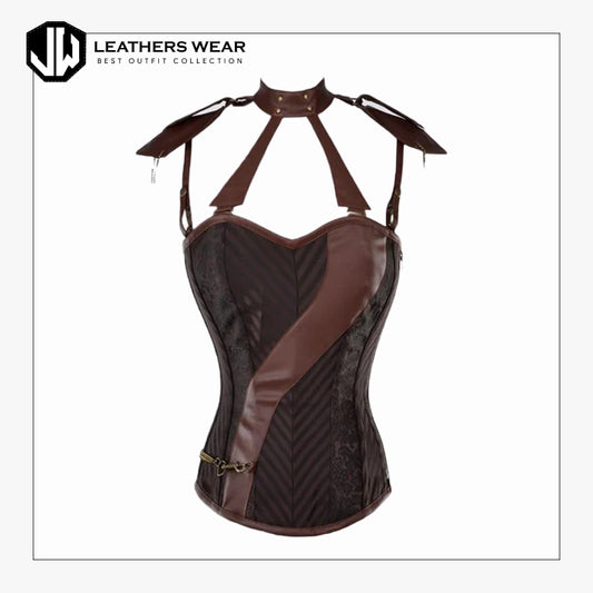 Leather Corset Black Woman Leathers Wear