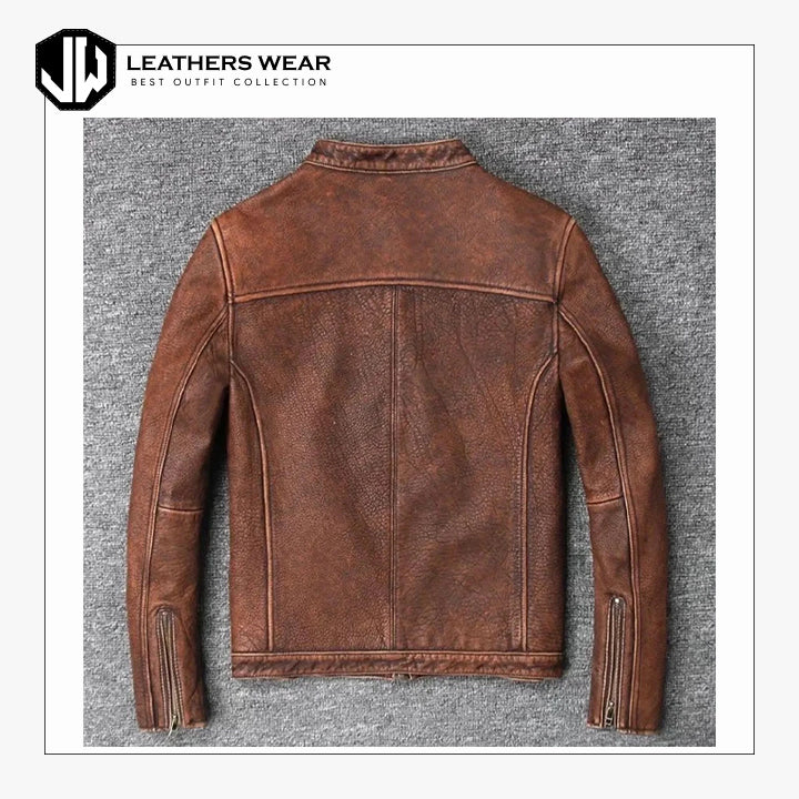 Leather Distressed Jacket
