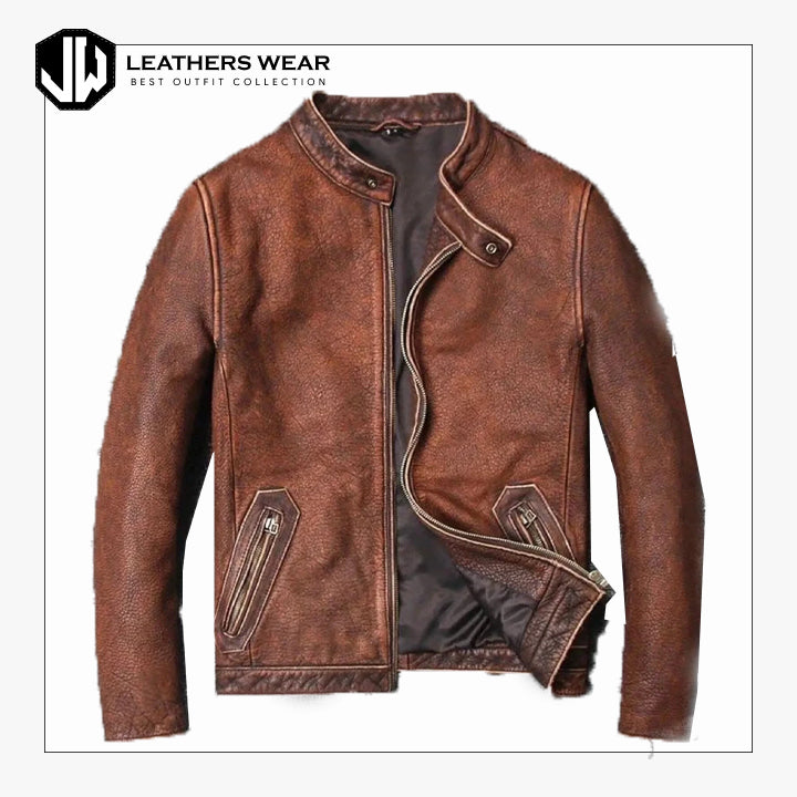 Leather Distressed Jacket