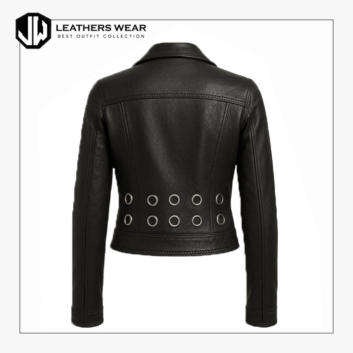 Leather Jacket Studded Womens