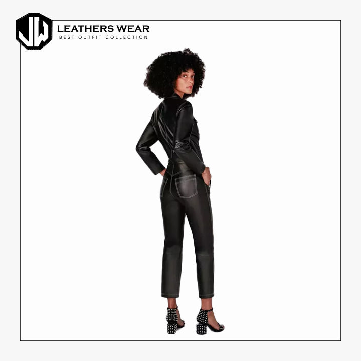 Leather Look Jumpsuit