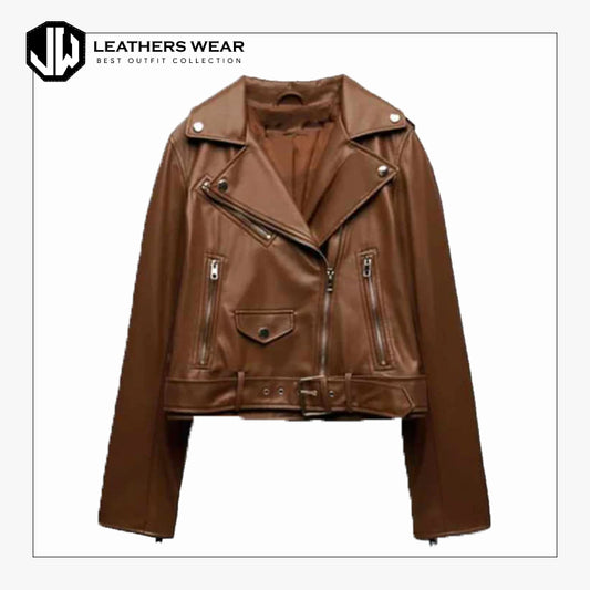 Leather Moto Jacket Women Leathers Wear