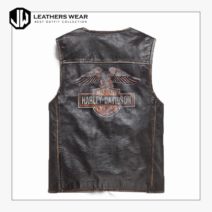 Leather Motorcycle Vest Harley Davidson