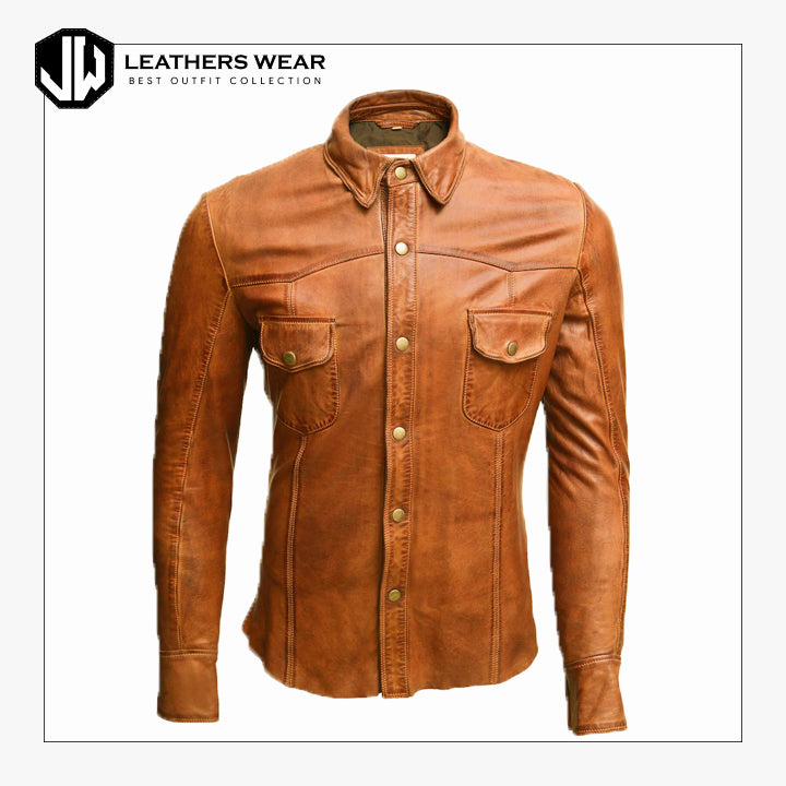 Leather Overshirt Mens