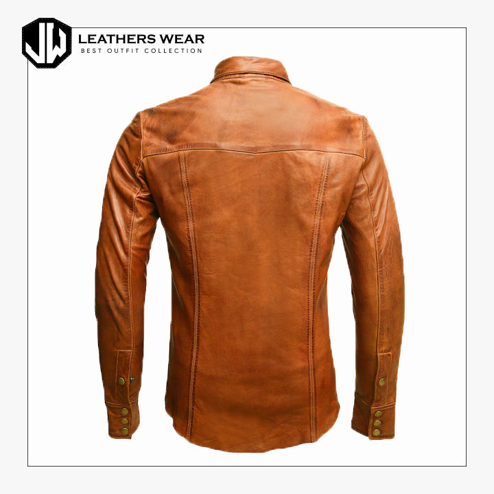 Leather Overshirt Mens