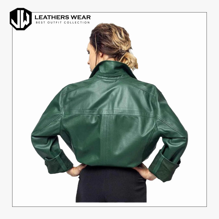 Leather Overshirt Womens