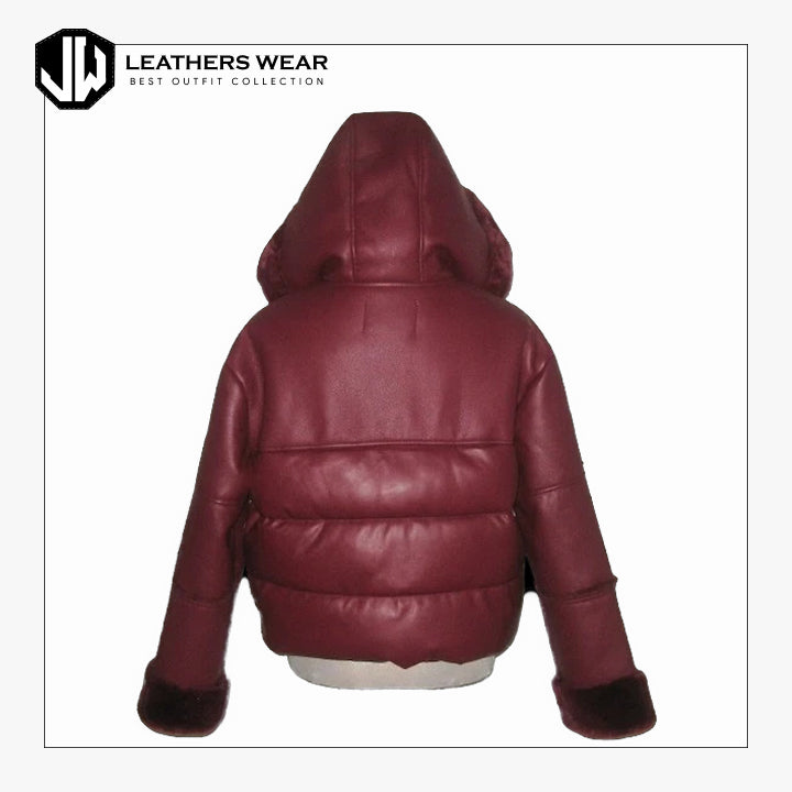 Leather PUFFER Jacket Women