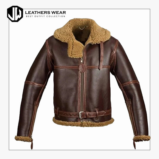 Leather Shearling Aviator Jacket Leathers Wear