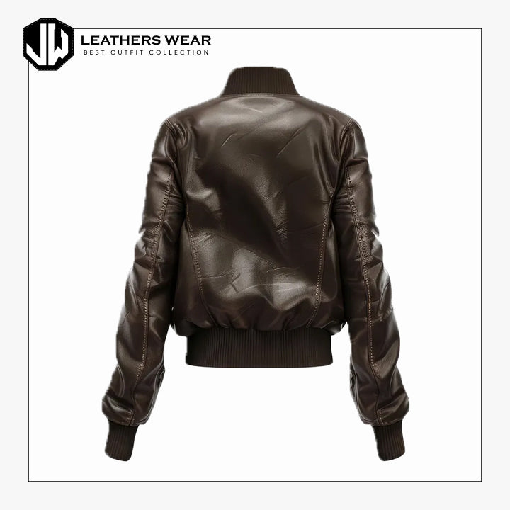 Leather Shearling Brown Womens Jacket