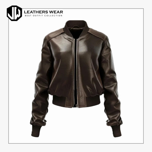 Leather Shearling Brown Womens Jacket