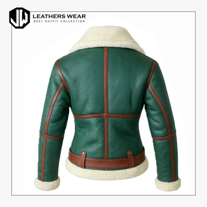 Leather Sherpa Jacket Womens