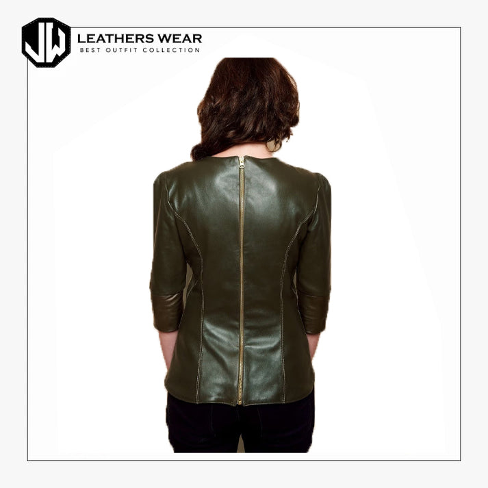 Leather Shirt Jacket Womens