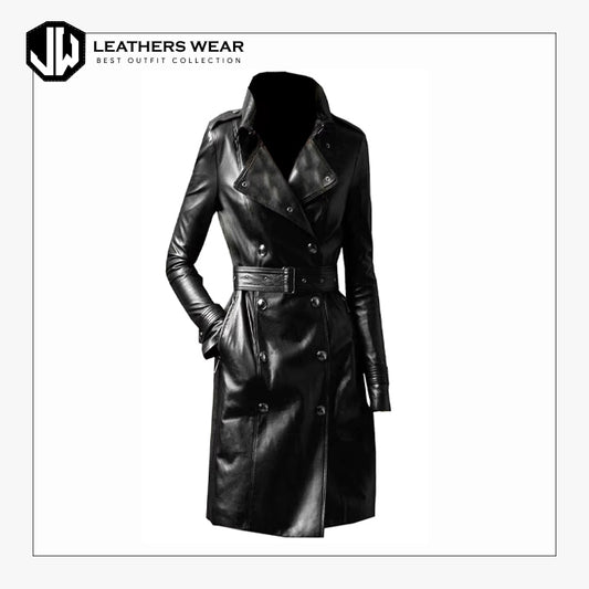Leather Trench Coat Womens